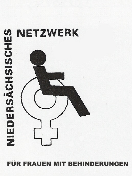 Piktogramm einer sitzenden Frau vor einem Piktogramm für das weibliche Geschlecht Piktogramm einer sitzenden Frau vor einem Piktogramm für das weibliche Geschlecht